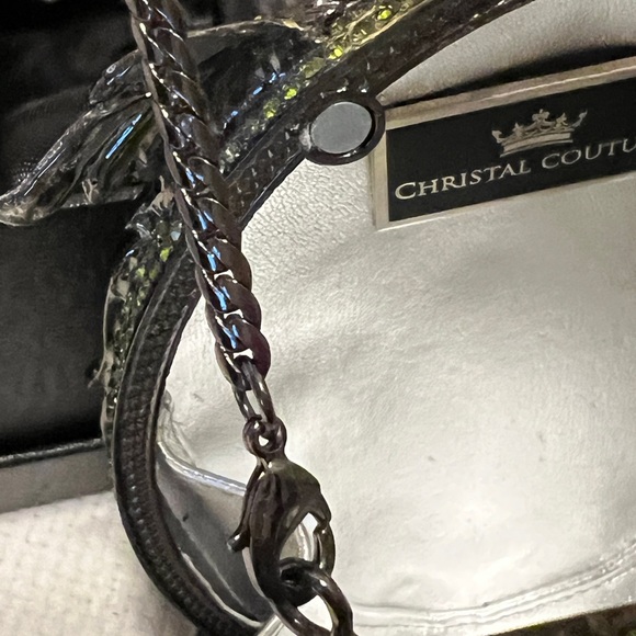 Crystal Couture Green Turtle Clutch | Crystal Rhinestone Evening Bag - Picture 5 of 7